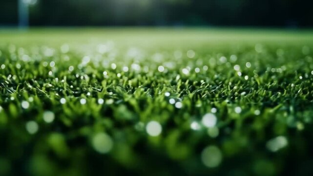 Close up of artificial grass field green texture background