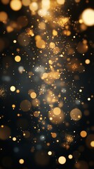 A mesmerizing backdrop of shimmering golden particles against a dark background, creating a magical and enchanting atmosphere.