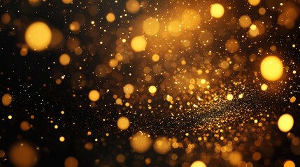 A shimmering background of golden particles and bokeh, creating a magical and captivating atmosphere.