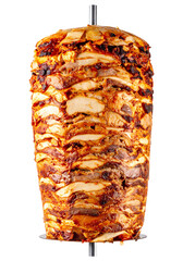 Uncut chicken shawarma kebab isolated object