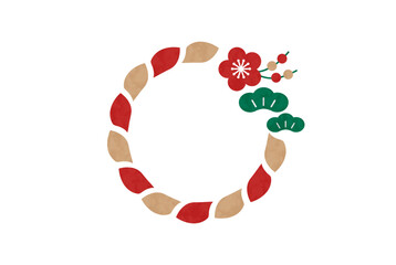 しめ縄風のフレームイラスト　ベクター