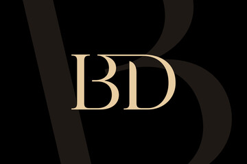 BD or DB letter logo icon design. Classic style luxury initials monogram.