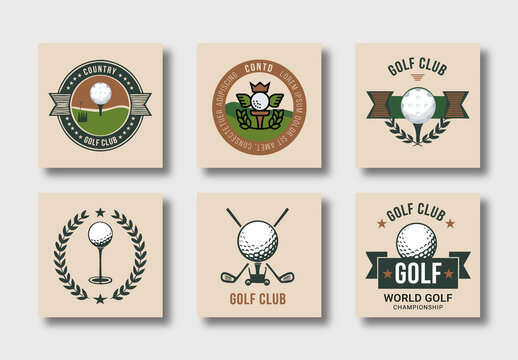 Golf Badge Set Design Layout