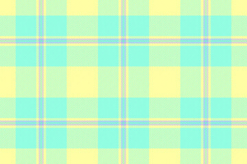 Man check pattern vector, hounds tooth tartan texture plaid. Easter seamless background textile fabric in teal and yellow colors.