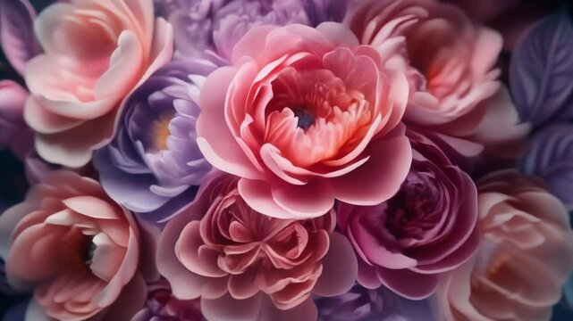 Sich &ouml;ffnende Bl&uuml;ten in Rosa, Lila, Violett - Bl&uuml;tenpracht in Pastell 