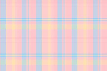 Soft pastel plaid pattern with intersecting lines in pink, blue, yellow, and green. Evokes nostalgia, spring, and fabric textures. Ideal for backgrounds and designs.