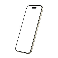 Phone Air in Gold Color with transparent background and screen in high-resolution