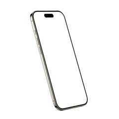 Phone Air in Gold Color with transparent background and screen in high-resolution