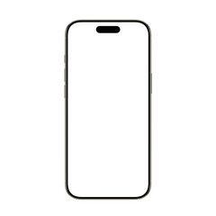 Phone Air in Gold Color with transparent background and screen in high-resolution