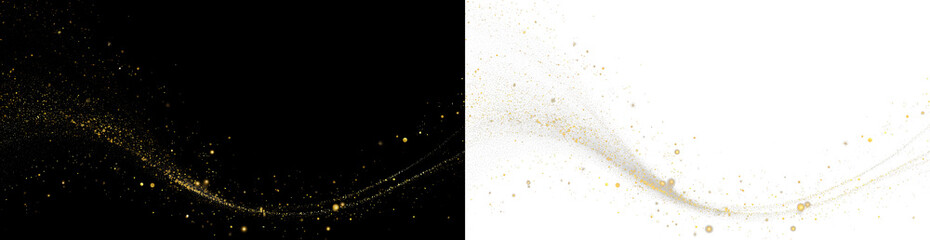 Bright glitter wave PNG with luminous glow transparent shine and magical sparkle trail for festive artwork