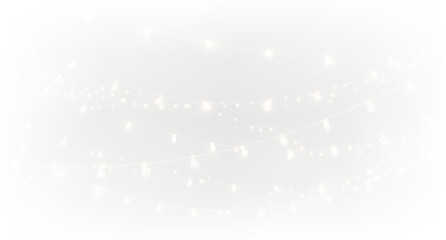 Golden holiday bulbs shimmer brightly, decorative Christmas string PNG