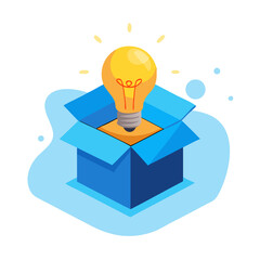 light bulb icon on blue background