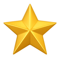 Obraz premium Golden Star 3D isolated on a white transparent background PNG