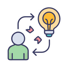 human head with light bulb