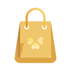 brown paper bag with food isolated