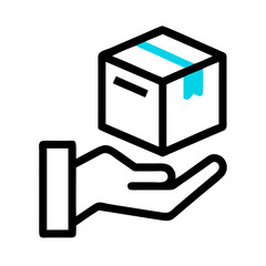 illustration of a hand holding a laptop