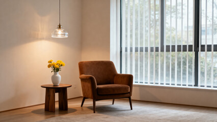 Cozy living room corner with armchair