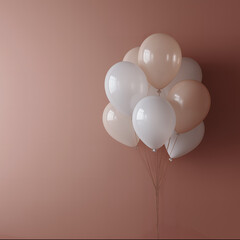 White and Beige Balloons Background for Greeting Template