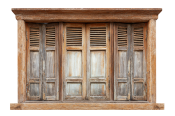 Aged wooden window with shutters (2)