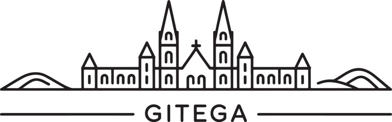 Gitega Burundi Skyline Silhouette Vector Illustration Capital City Architecture