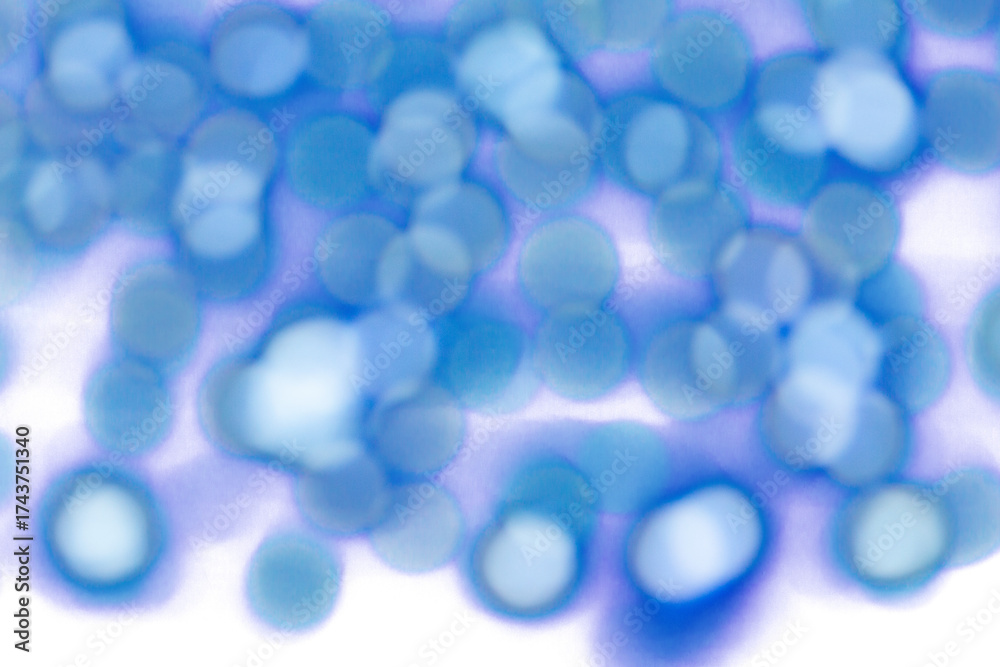 Wall mural blue glowing blur lights on transparent background. abstract soft bokeh effect with smooth gradient,