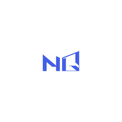 monogram initial logo design square concept abstract NQ techno geometric style letter