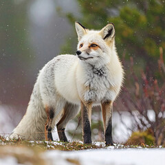 Obraz premium white fox