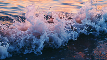 ocean wave cresting and crashing with dramatic splash