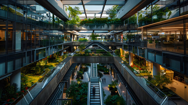 A long, narrow walkway with a waterway running through it