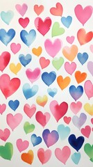Image of Watercolor of hearts pattern backgrounds creativity. printed on Printed Glass Basin Splashbacks