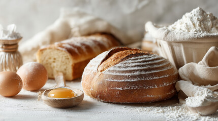 Fototapeta premium Bread, bakery. Clean photography. White background. Studio photography. Food photographers
