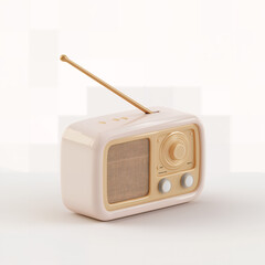 3D Illustration of Vintage Radio
