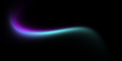 Abstract purple blue black gradient background, grainy noise texture, glowing wave banner poster cover wallpaper header design