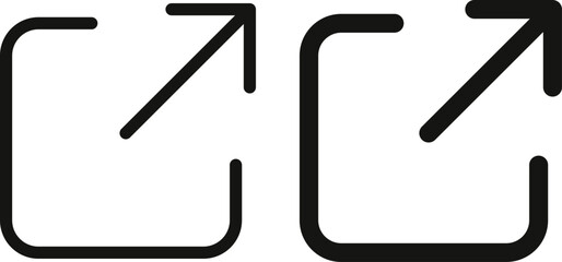 External link arrow icon set. Share symbol. External link icons collection