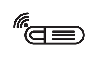Microchip icon. same pose same proportions four styles black solid glyph outline minimal flat multicolor filled