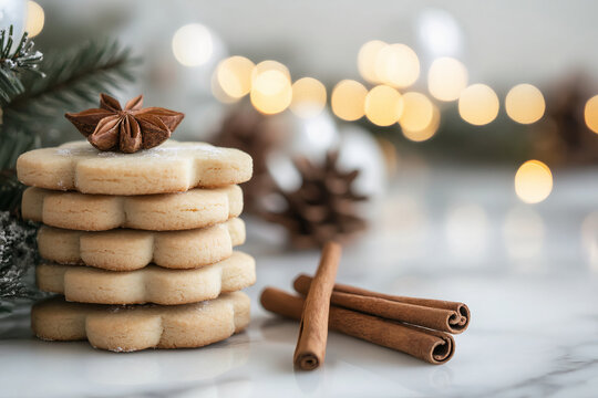 Christmas cookies and spices.