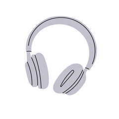 Cute wireless headphones vector illustration. Modern audio accessory for sport, music, and daily lifestyle. Flat minimal design.