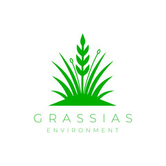 Grass logo nature grow modern logo design vector