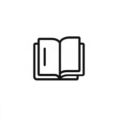 Simple Outline Book Symbol for Education and Reading