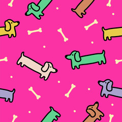 Cute dogs pattern background vector design