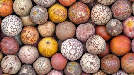 Abstract Fruit Texture Background with various colors and unique patterns, full frame