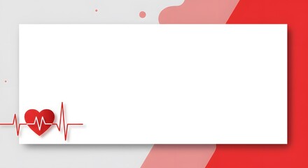 Clean and professional health background with an electrocardiogram (ECG) pulse and a heart icon, suitable for medical awareness campaigns or health presentations