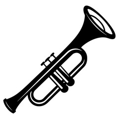 Golden Trumpet Cartoon Illustration