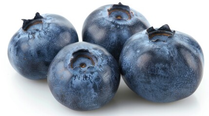 Obraz premium Fresh Blueberries on White Background in Closeup