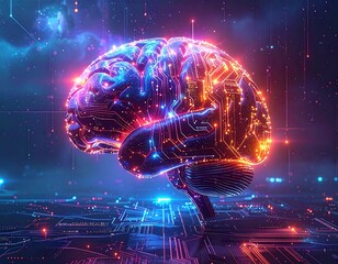 Synergies of the mind and space: fractal light and motion concept illustration