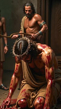 Christ scourged before the crucifixion