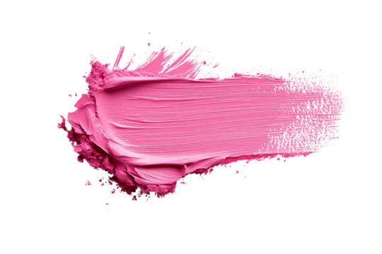 A vibrant pink paint smear on a black background, showcasing rich texture and color dynamics, perfect for creative projects.