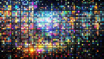 Vibrant pixelated grid