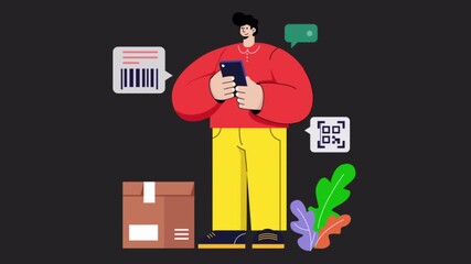 Mobile Barcode Scanning Animation Alpha Channel - Powered by Adobe