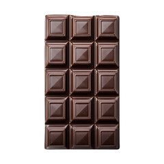 Dark chocolate bar, isolated on white background, realistic, studio lighting, centered, no shadow, transparent background